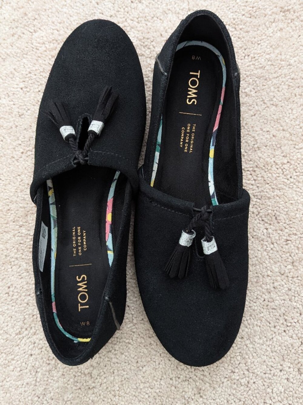 TOMS Kelli Suede Tasseled Slip-on Loafers-8M